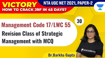 UGC NET 2021 | VICTORY | Management by Dr. Barkha Gupta | Revision of Strategic Management with MCQs
