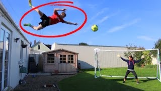 JUMPING OFF MY ROOF FOOTBALL CHALLENGE!!