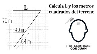CÁLCULO: LADOS Y METROS CUADRADOS DE TERRENO TRIANGULAR.