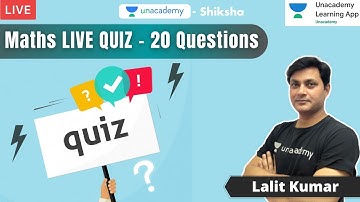 LIVE Maths Quiz | 20 Questions | CTET,MPTET,HTET, all TET