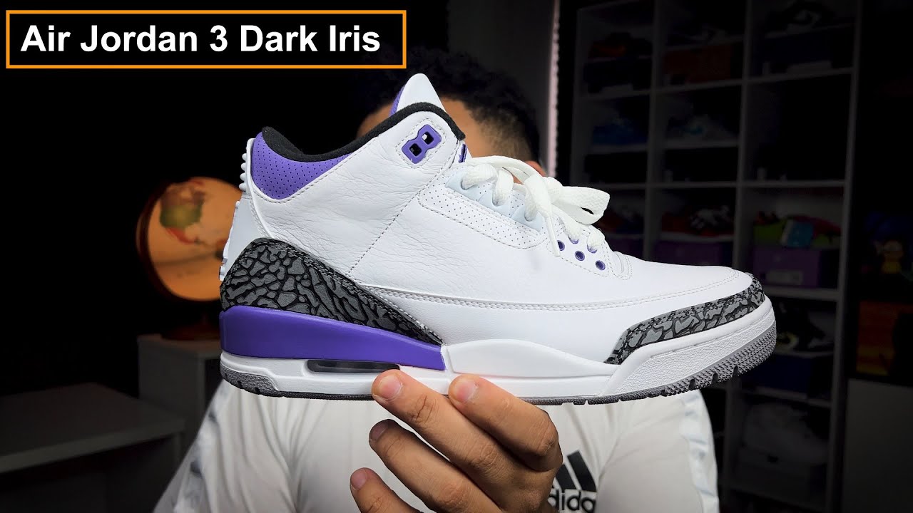 靴 NIKE AIR JORDAN 3 RETRO dark iris Air Jordan 3 Retro Dark Iris - Review completo (pt-br) - YouTube