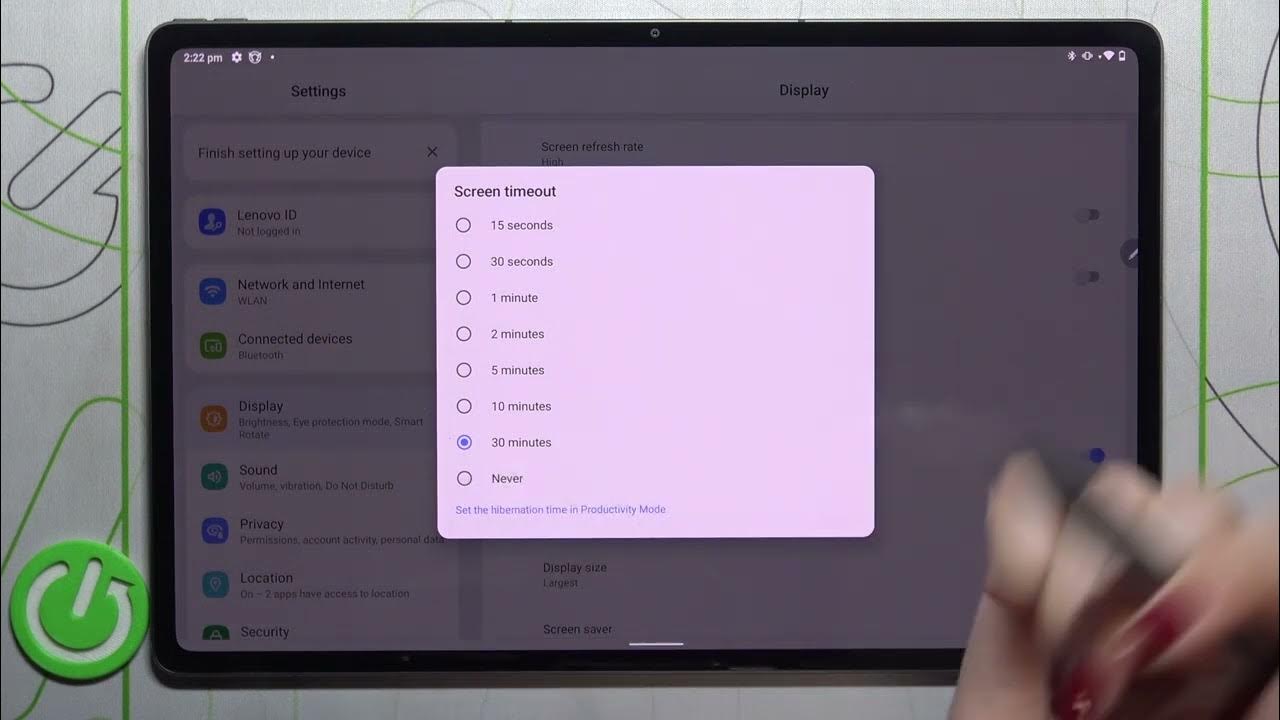 how-to-change-screen-timeout-on-lenovo-tab-p12-pro-screen-sleep