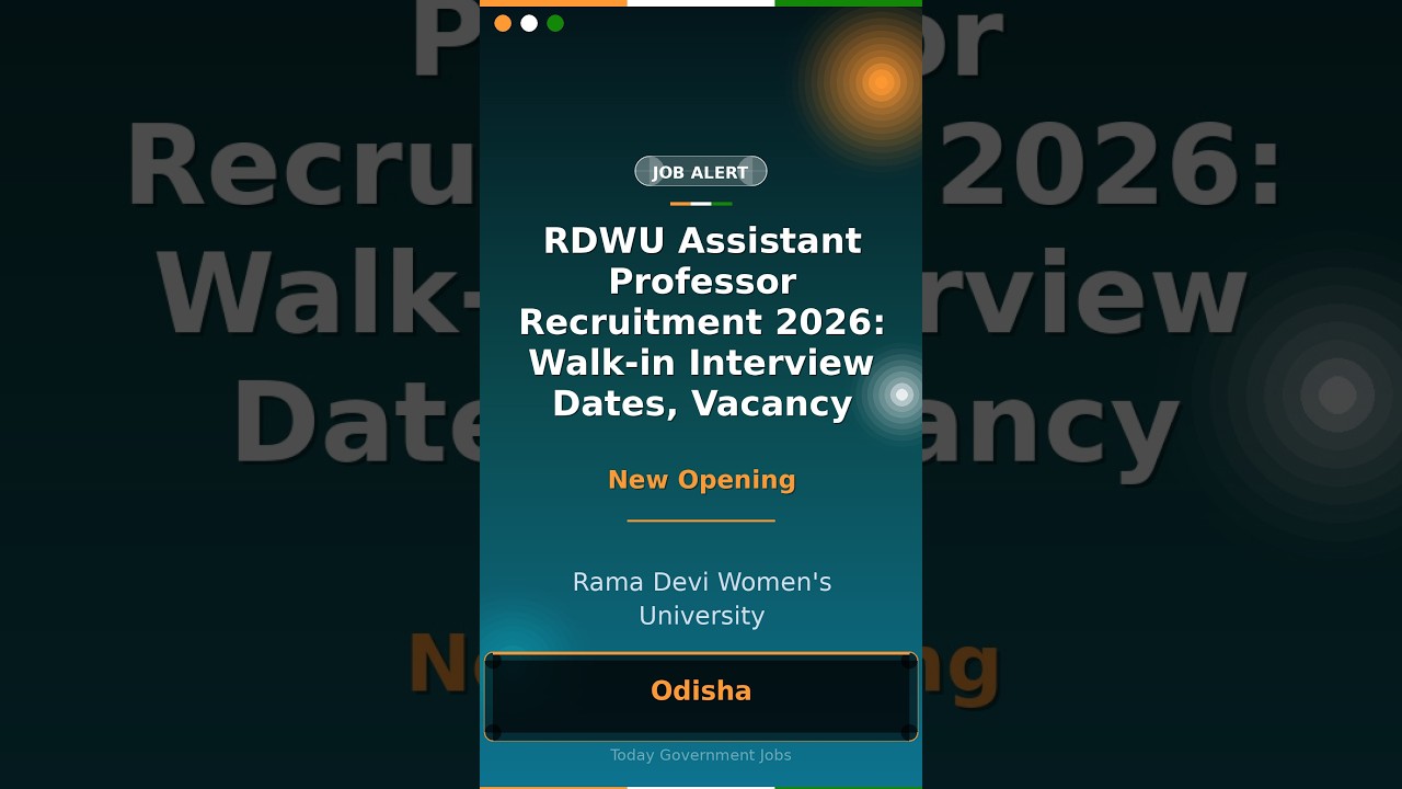 RDWU Assistant Professor Recruitment 2026: Walk-in Interview Dates, Vacancy