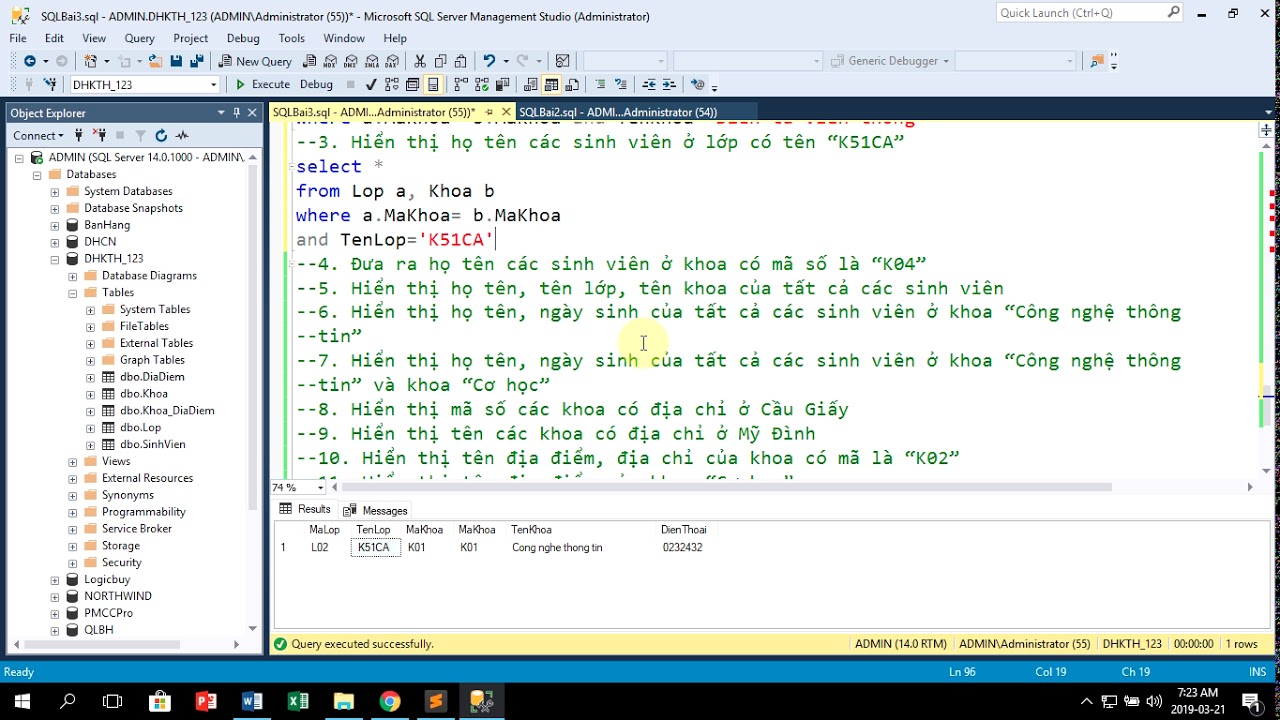 09 Bài thực hành SQL - Bài 03 - YouTube