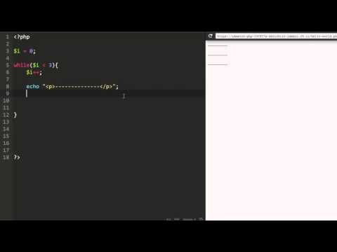 peep the PHP coding screen (while in while)