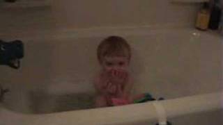 Dillon's first bubble bath