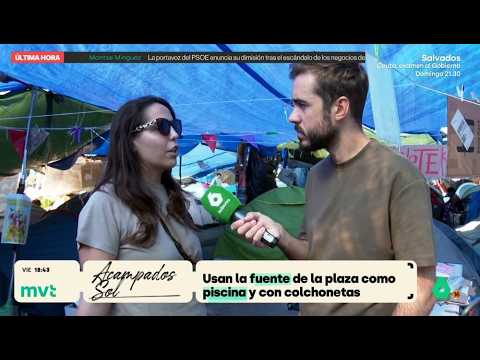 Los acampados de Sol responden a los ataques por el vídeo en la fuente - Más Vale Tarde