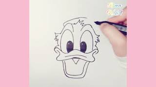 #Donald duck #How to draw donald duck  face -رسم وجه بطوط