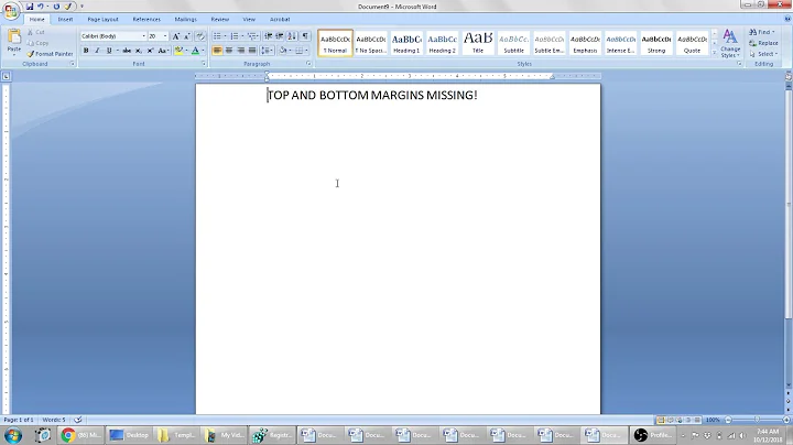 Top and Bottom Margins missing in word! Quick Fix!