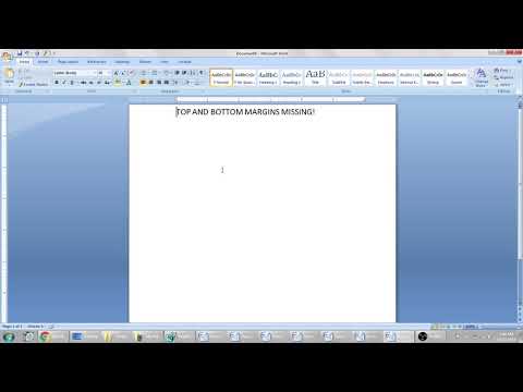 Top and Bottom Margins missing in word! Quick Fix!