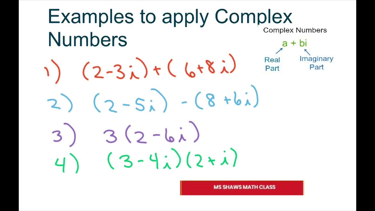 Simplifying EXPRESSIONS With Complex Numbers Examples YouTube