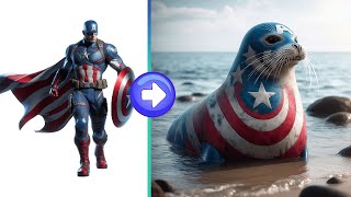 Superheroes but Cute Seal l Avengers (Marvel & DC)