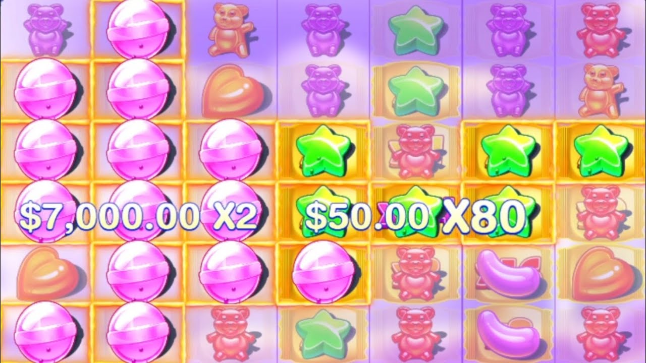 I bought 7x $10,000 high stake bonus buys on Sugar Rush slot - YouTube