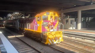 V/Line Y161 Shunts the N Set Passenger Cars Back to the Bank Sidings at Southern Cross Station