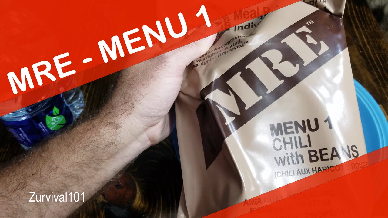 MRE Menu 1 Chili with Beans Meal Ready to Eat YouTube
