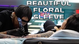 Designing and Tattooing a Gorgeous Floral Geometric Sleeve