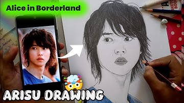 🤯 I Drew ARISU (Kento Yamazaki) From ALICE IN BORDERLAND! Drawing tutorial step by step 