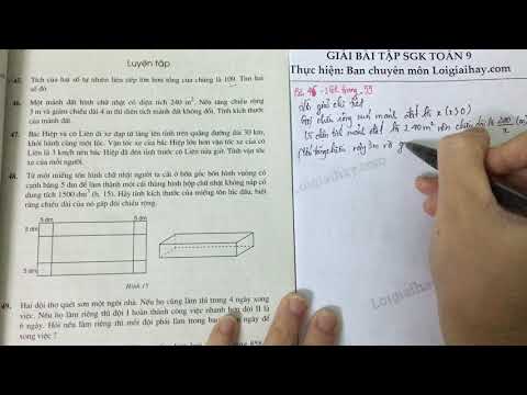 Video Giải bài 46 trang 59 SGK toán 9 tập 2 - youtube