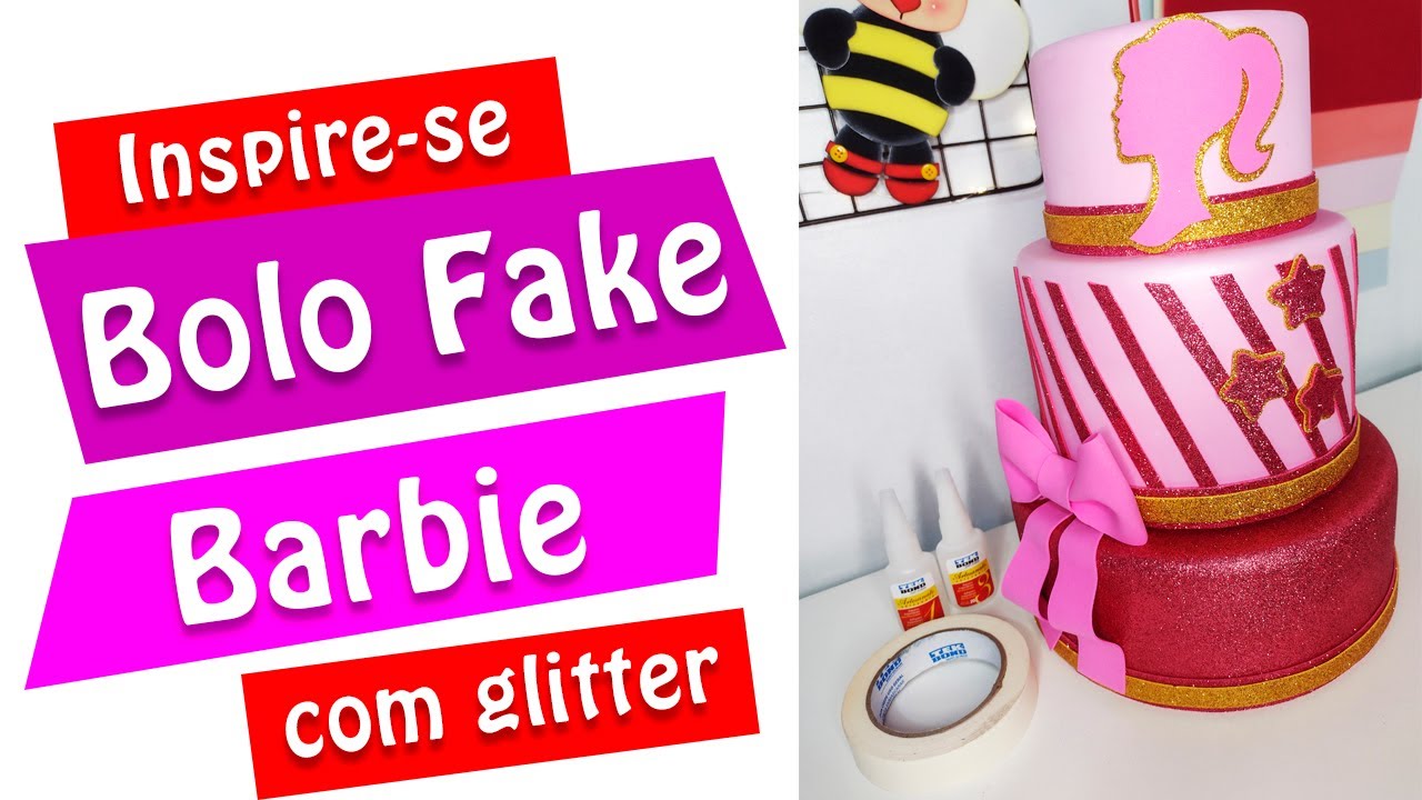 Bolo Fake Barbie Glitter