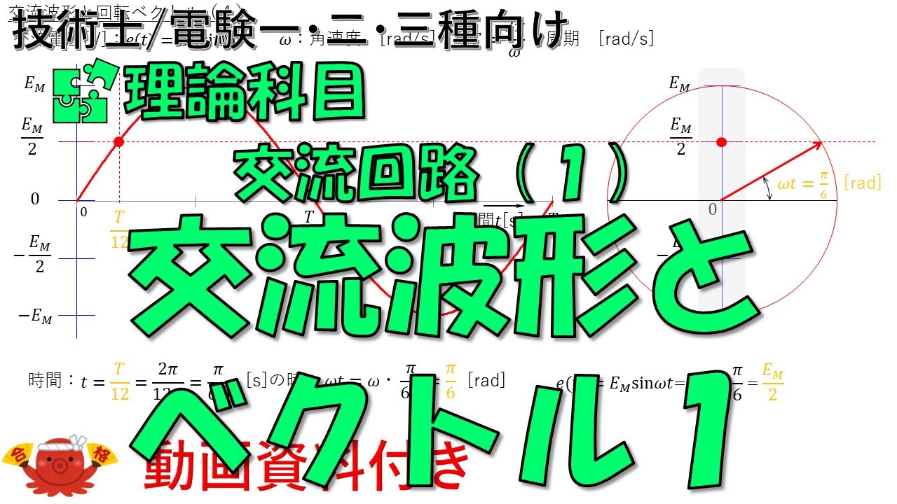 交流回路（１）－交流波形とベクトル１
