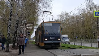 трамвай Tatra T6B5SU № 735 маршрут 18