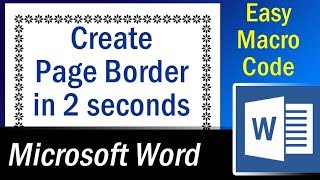 Easy Macro to create page border in 2 seconds – Microsoft Word Tutorial