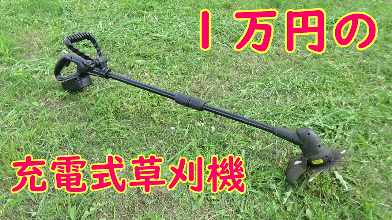 1万円の充電式草刈機で草刈りやってみました（スマイル製） - YouTube