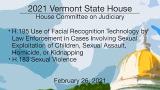 Vermont State House - H.195, H.183 2/26/2021