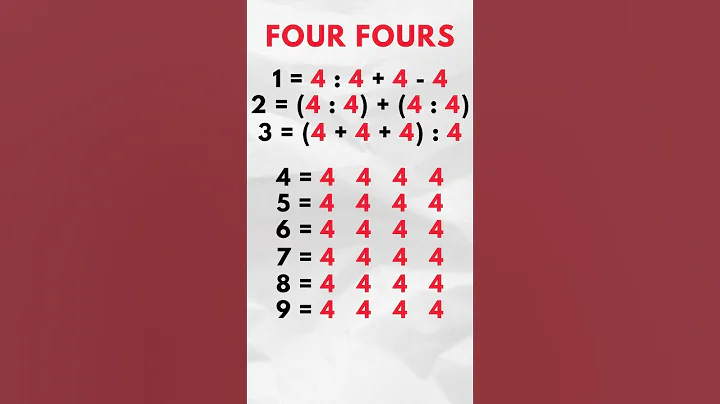 🤯4️⃣ Can you make every number using four 4s? (hard puzzle)