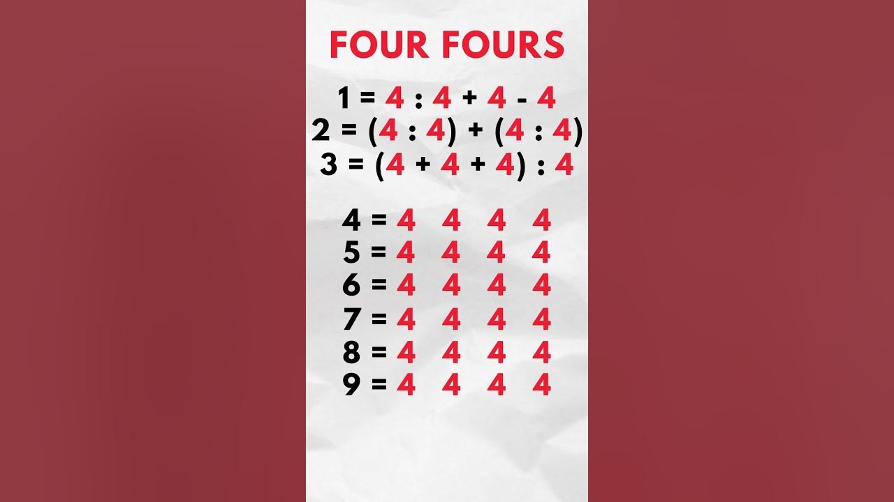 4-can-you-make-every-number-using-four-4s-hard-puzzle-youtube