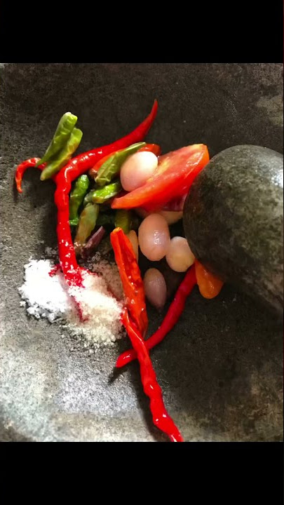 Masakan pecak terong ungu simple
