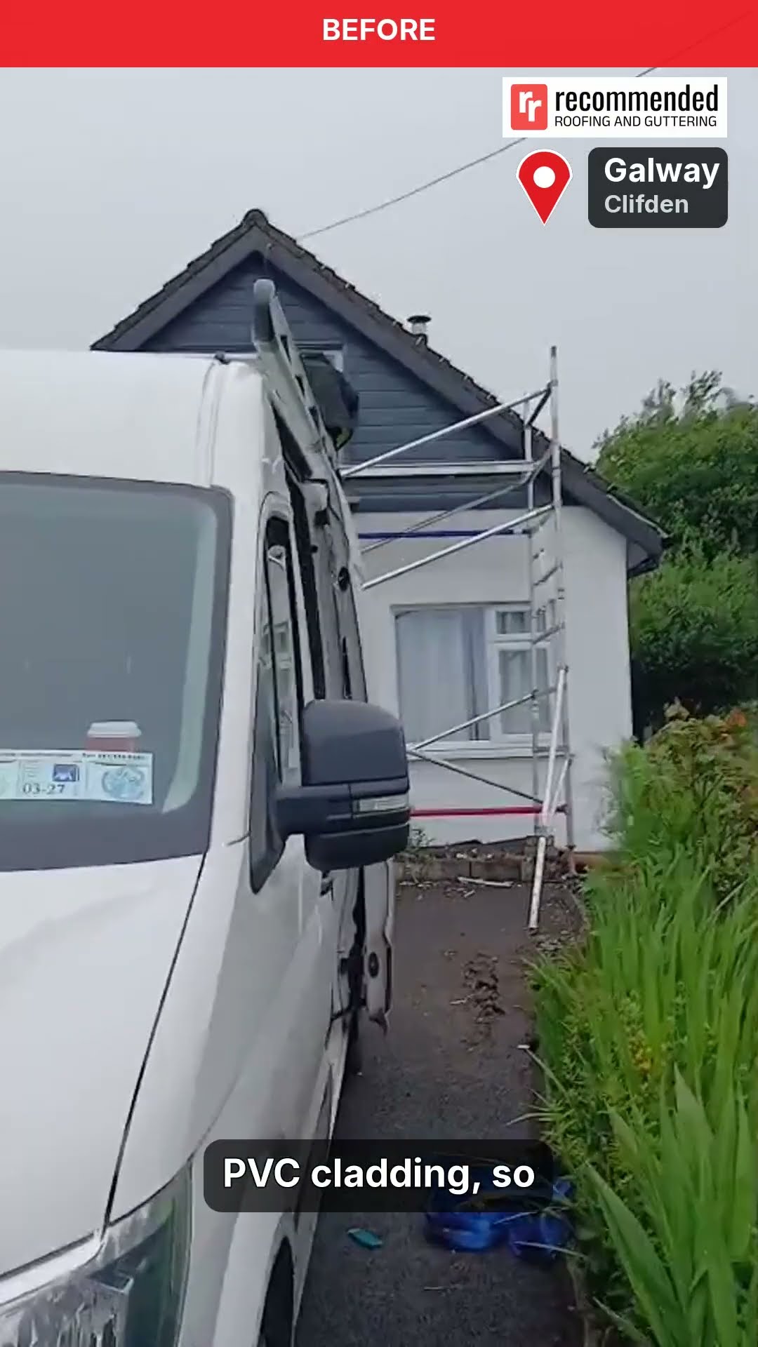 Black PVC Soffit, Fascia & Wood Grain Cladding Upgrade in Clifden, Galway