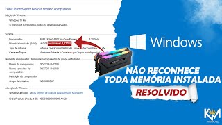 resolvidowindows No Reconhece Toda Memria Ram  Como Retirar Memoria Reservada no Utilizvel