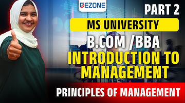 MS University B.Com - BBA | Principles of Management Unit 1 | Introduction to Management | BBA Notes