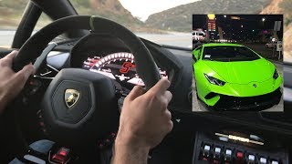 POV Lamborghini Huracan Performante fast in the canyons!!!