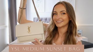 SAINT LAURENT BAG UNBOXING  SUNSET SMALL CROC EFFECT LEATHER IN