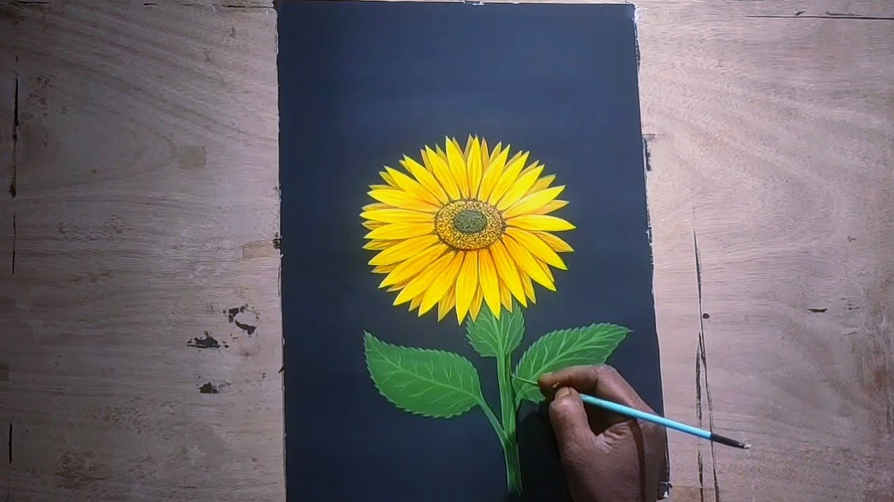 How to make flower easily | water color | Sunflower | baniks art - YouTube