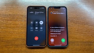 iPhone 14 PM iOS 16.5 Outgoing Call vs iPhone 13 PM iOS 17 Incoming Call, Dialer & Live Voicemail screenshot 3