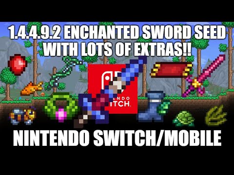 Terraria 1.4.4.9.2 Nintendo Switch/Mobile Enchanted Sword Seed! With Tons  Of Bonus Items 