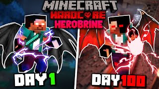 I Survived 100 Days as DEMON HEROBRINE in Hardcore Minecraft... (Hindi)