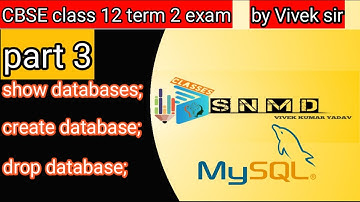 SQL | create database, show databases, drop database| class 12 term 2 | by vivek sir