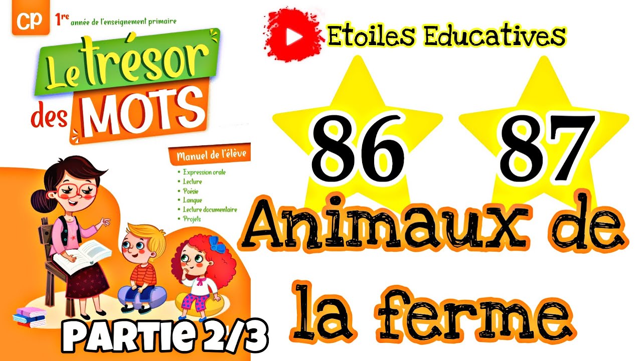 Animaux de la ferme | Le trésor des mots CP page 86 87 Unité 05  le monde des animaux partie 2 sur 3