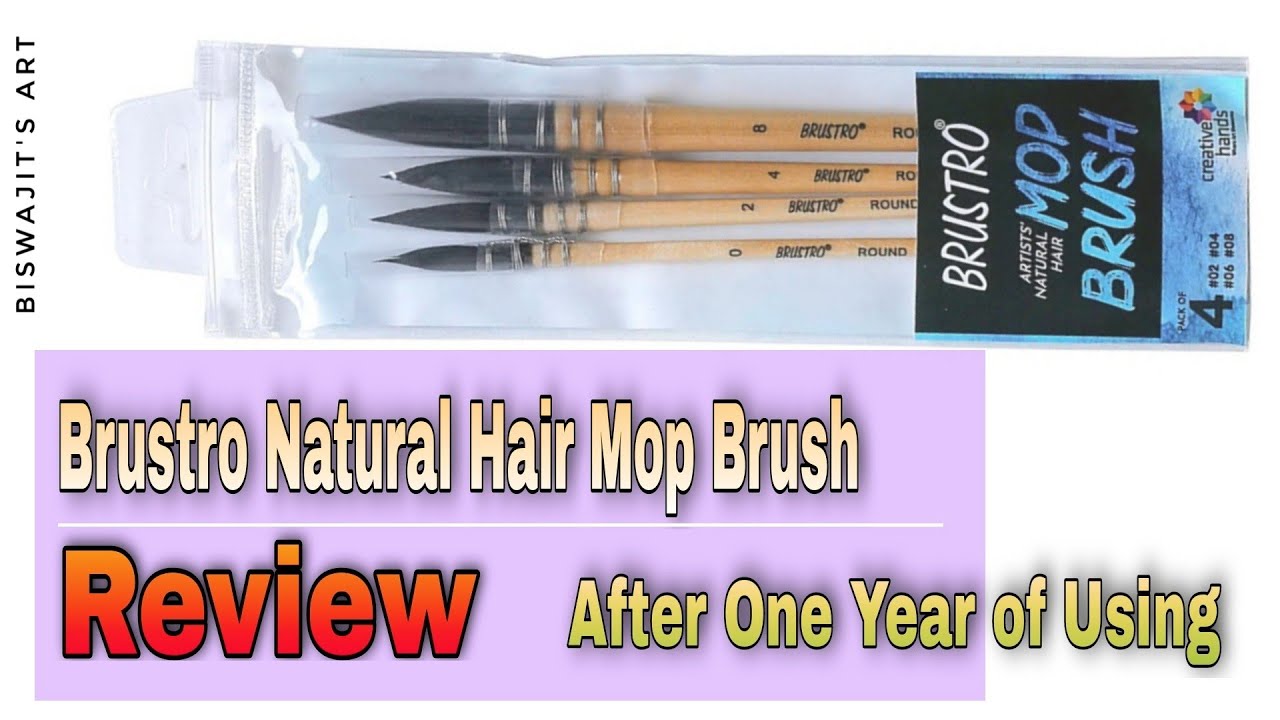 Brustro Mop Brush Review / After One Year of Using / Brustro Natural Hair  Mop Brush Honest Review 