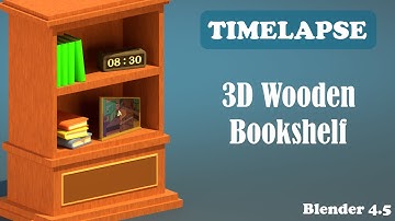3D Wooden Bookshelf - Timelapse #3d #3dmodeling #blenderindonesia #isometricview