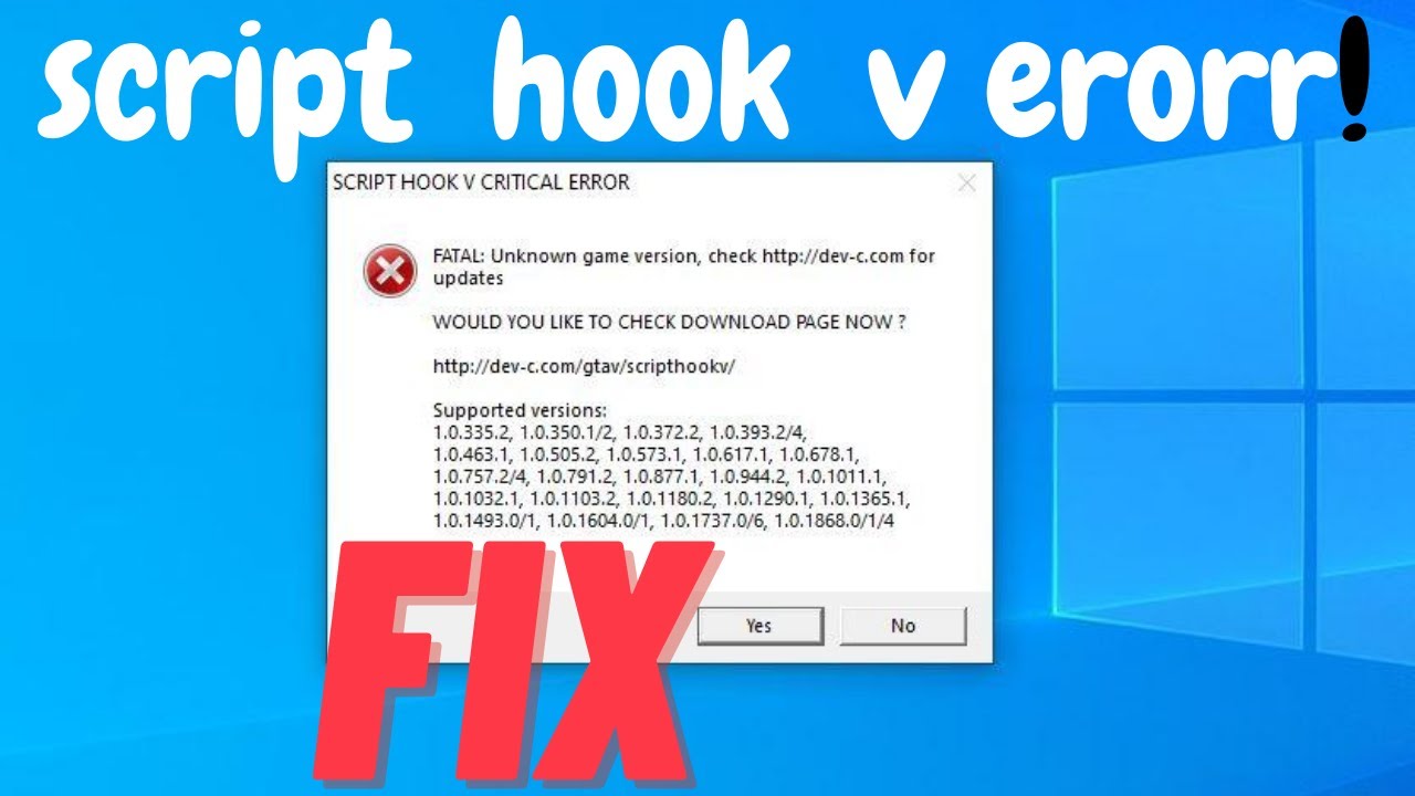 Script hook critical error