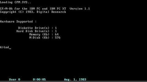 Booting CP/M-86 v1.1