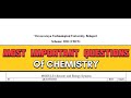 MOST IMPORTANT QUESTIONS OF CHEMISTRY 1ST YEAR VTU 2023 EXAM #chemistry #vtu