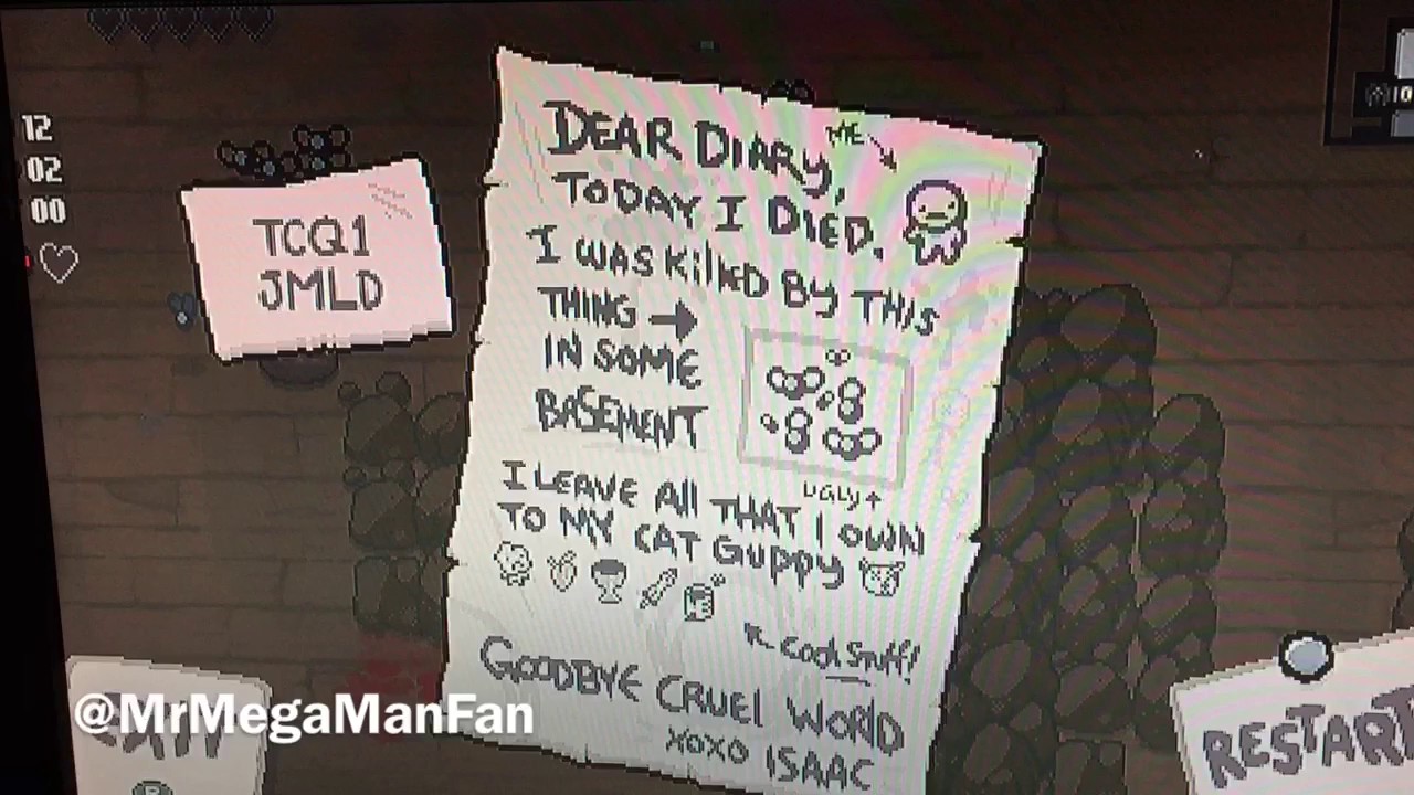 Binding of Isaac Death Screen GROWLING at Me? YouTube