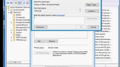 How to add or delete a user from a security group in Microsoft Windows Server 2012