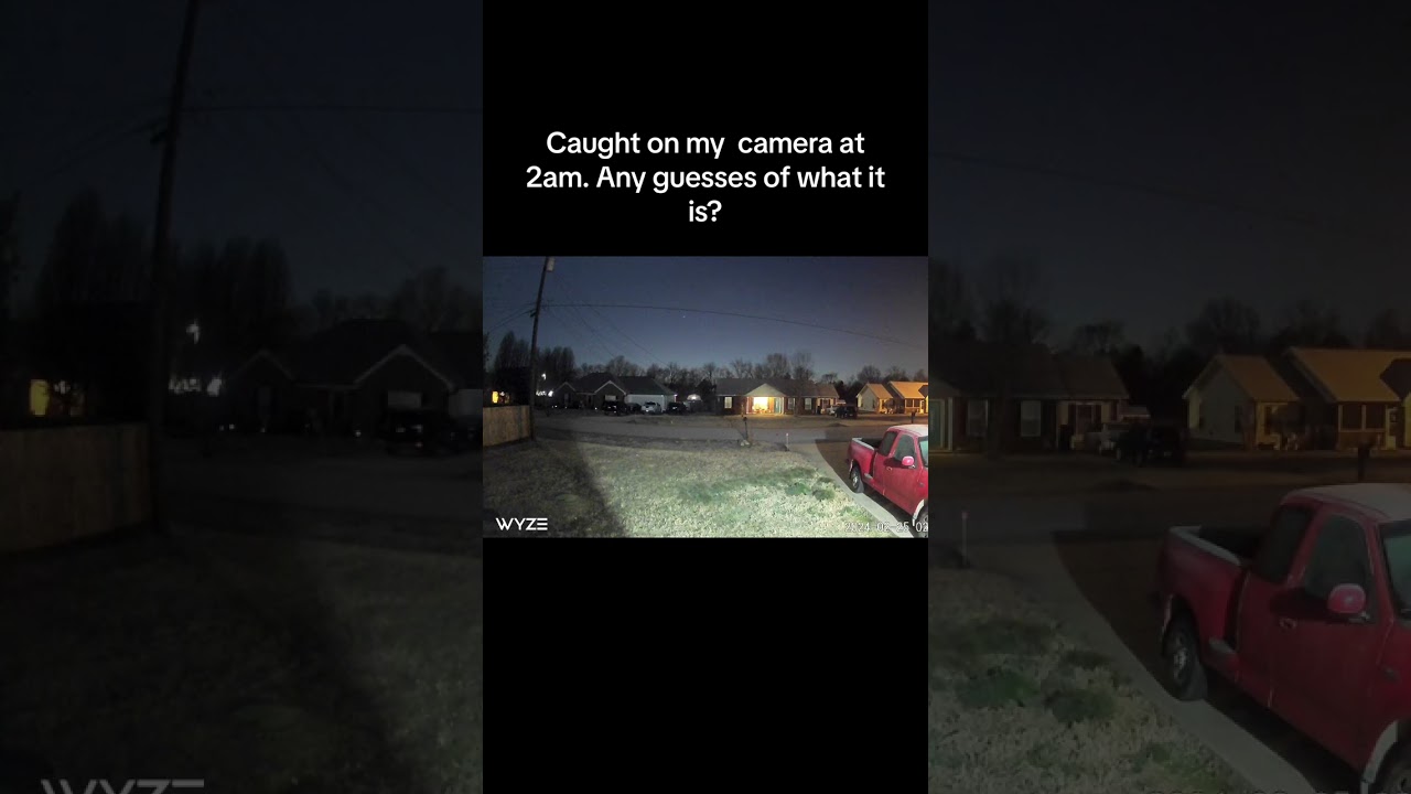 Home security camera catches a strange light appearing and disappearing in the night sky!